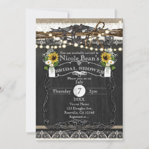 Rustikale Hufeisen & Blumen Land BRIDAL SHOWER Einladung