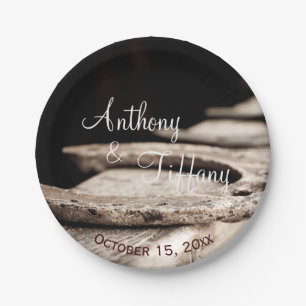 Rustikale Hufeisen Cowboy Hochzeitstorte Pappteller