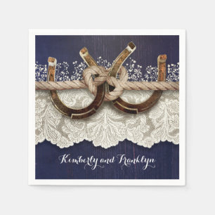 Rustikale Hufeisen Hochzeit der Hochzeitsnacht aus Serviette