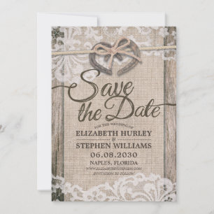 Rustikale Hufeisen-Hochzeit Save The Date