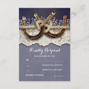 Rustikale Hufeisen, Hochzeitsmarsch RSVP Karte