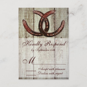 Rustikale Hufeisen im Landstil RSVP Karte