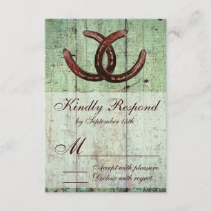 Rustikale Hufeisen im Landstil RSVP Karte