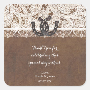 Rustikale Hufeisen & Spitze Land Western Aufkleber