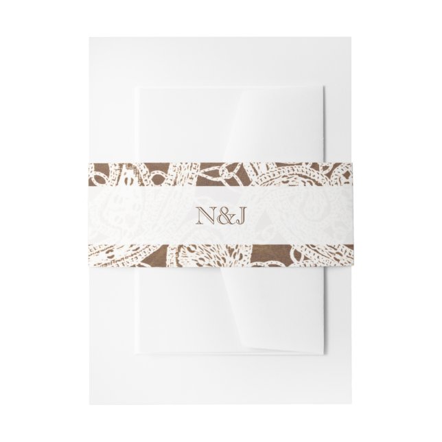 Rustikale Hufeisen und Hochzeiten Einladungsbanderole (Vorderseite Beispiel)