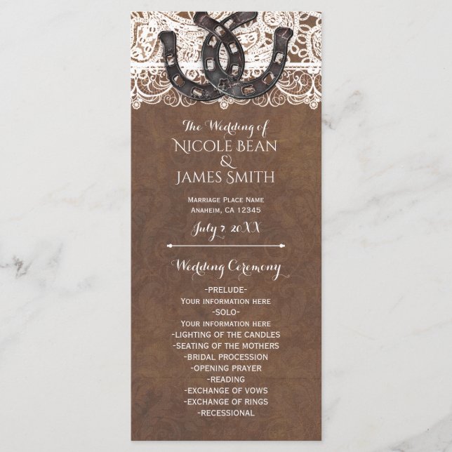 Rustikale Hufeisen und Spitzen-Western Programm (Vorderseite)