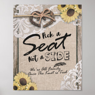 Rustikale Hufeisen Wähle einen Sitz, nicht eine Se Poster