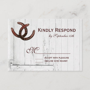 Rustikale Hufeisenhufeisen - RSVP-Karten RSVP Karte