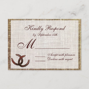 Rustikale Hufeisenhufeisenhupen RSVP Karte