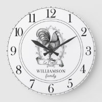 Rustikale Hühner, Familie, große Uhr