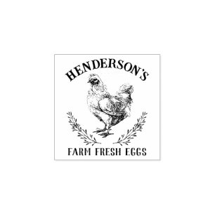 Rustikale Hühnereier-Briefmarke Gummistempel