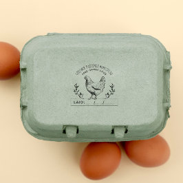 Rustikale Hühnerfarm | Datum der Beihilfe Gummistempel