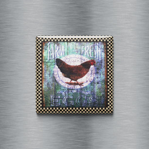 Rustikale Hühnerfarm Frische Eier Ephemera Magnet