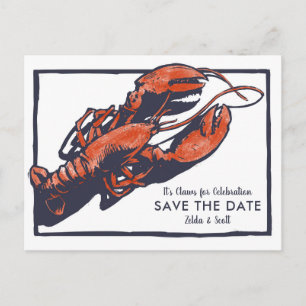 Rustikale Hummer-Hochzeit Save The Date Ankündigungspostkarte