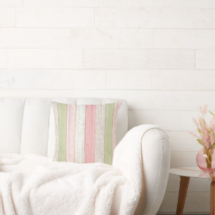 Rustikale Hütte Grün und Rosa Blumenholz Chic Kissen