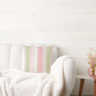 Rustikale Hütte Grün und Rosa Blumenholz Chic Kissen