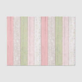 Rustikale Hütte Grün und Rosa Blumenholz Chic Seidenpapier