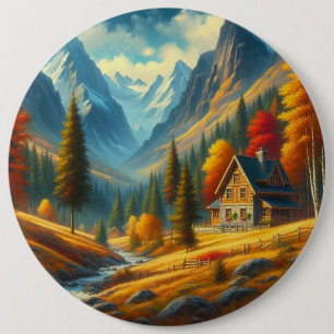 Rustikale Hütte, Herbst Button