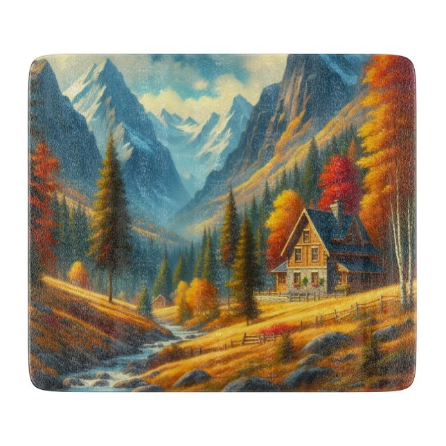 Rustikale Hütte, Herbst Schneidebrett (Vorderseite)