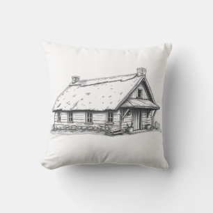 Rustikale Hütte Holzkohlefaser Kissen