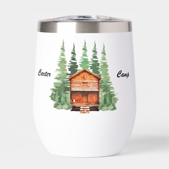 Rustikale Hütte im Wald (Vorderseite)