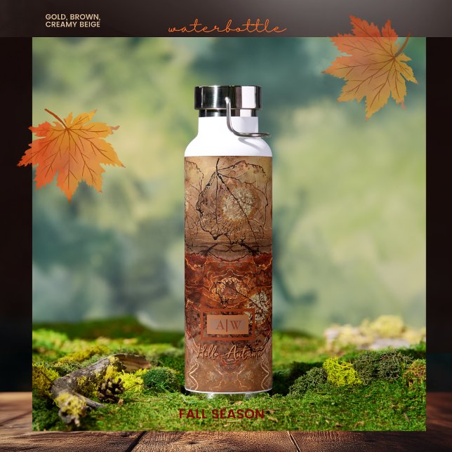 Rustikale Hütte Kupfer Brot Abstraktes Wasser Flas Trinkflasche (Rustic Cottage Copper Brown Abstract Water Bottle)