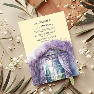 Rustikale Hütte Lila Lavendel Hochzeit Einladung