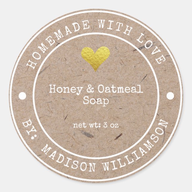 Rustikale Hütte mit Liebe | Seifenkennzeichnung Runder Aufkleber (Vorderseite)