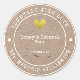 Rustikale Hütte mit Liebe | Seifenkennzeichnung Runder Aufkleber