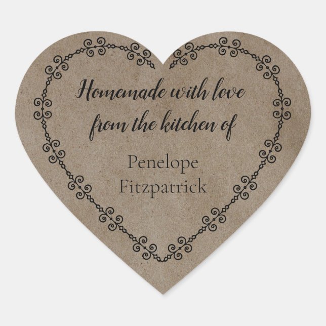 Rustikale Hütte mit Liebe von Ihrer Kraft in der K Herz-Aufkleber (Vorderseite)