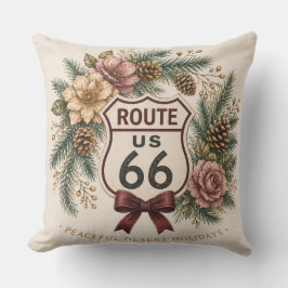 Rustikale Hütte Roter Büffel Karo Route 66 Winter Kissen