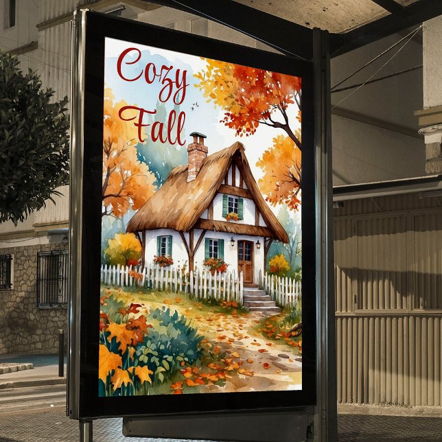 Rustikale Hütte Watercolor Gartenanlage Poster (Von Creator hochgeladen)