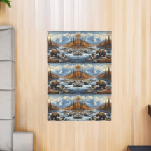 Rustikale Hütte Wildfauna Grizzle Bärengebiet Rug