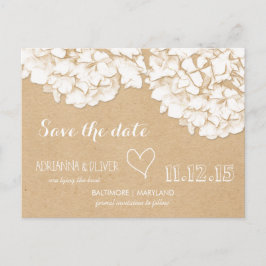 Rustikale Hydrangeas Save the Date Ankündigungspostkarte