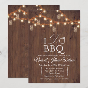 Rustikale I DO BBQ-Paare-Spritzereinladung Einladung