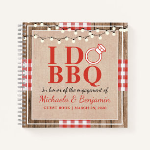 Rustikale I Do BBQ Verlobungsfeier Gastbuch für Pa Notizbuch