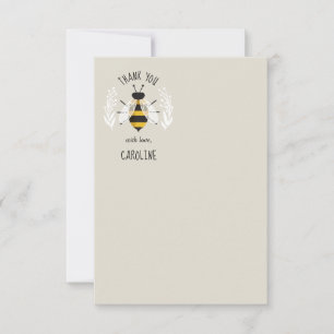 Rustikale Illustrierte Bienenflache Danke Notiz Ka