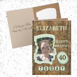 Rustikale Imitate aus Holz, braun, grün, 40. Karte