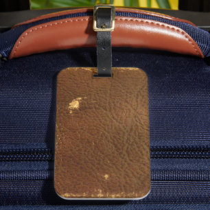 Rustikale Imitate Braunleder Gepäckanhänger