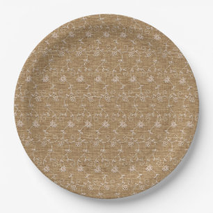 Rustikale Imitate Burlap Lace Wedding Brautparty Pappteller