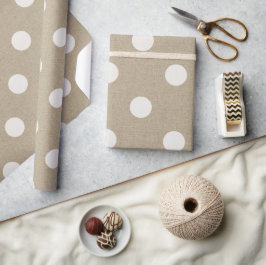 Rustikale Imitate Burlap Polka Dot Muster Geschenkpapier
