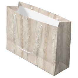Rustikale Imitate Cream White Wood Wedding Große Geschenktüte