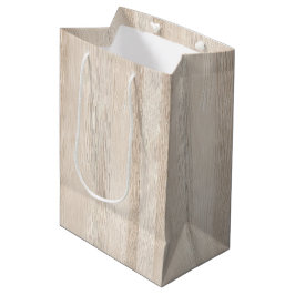 Rustikale Imitate Cream White Wood Wedding Mittlere Geschenktüte