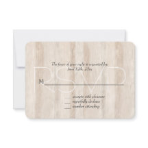 Rustikale Imitate Cream White Wood Wedding RSVP