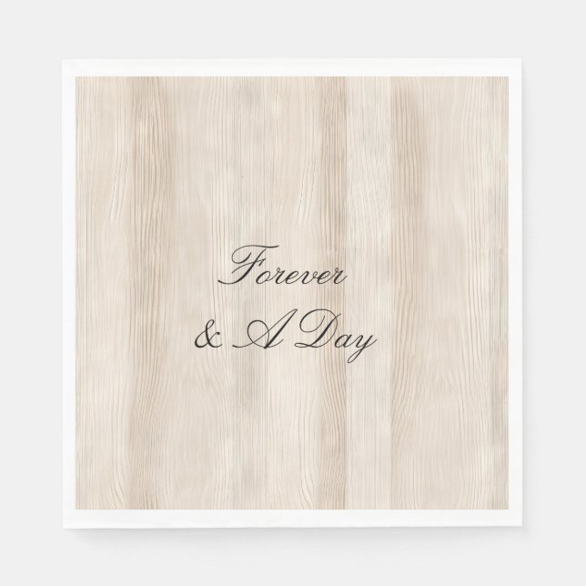 Rustikale Imitate Cream White Wood Wedding Serviette (Vorderseite)