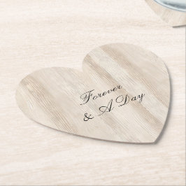 Rustikale Imitate Cream White Wood Wedding Untersetzer