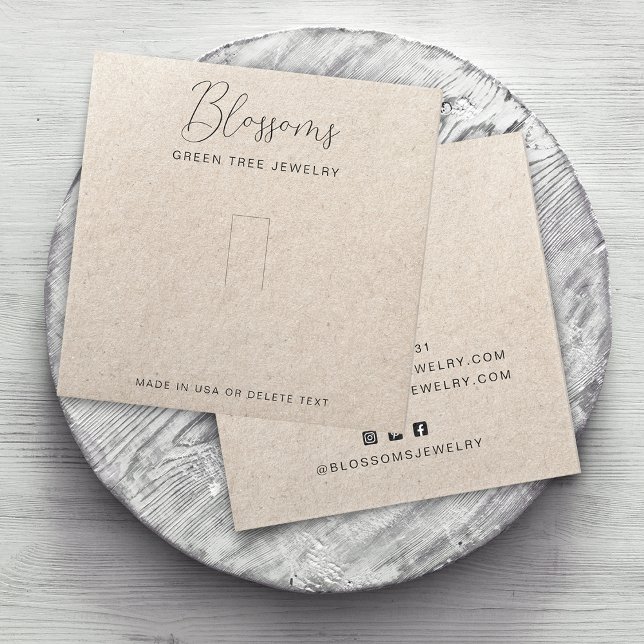 Rustikale Imitate, die Papierringanzeigekarte (Rustic Faux Kraft Paper Ring Personalized Display Card)