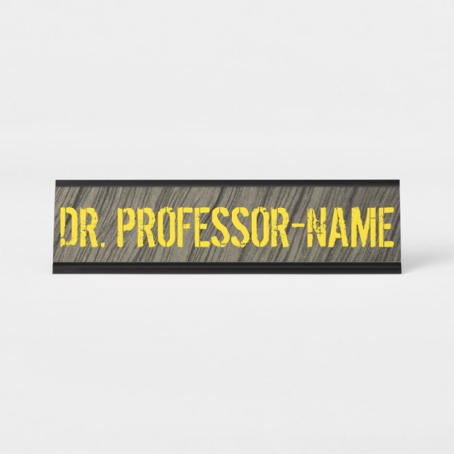 Rustikale, Imitate Holzaussehen Muster + Individue Schreibtischnamensplakette (Vorderseite )