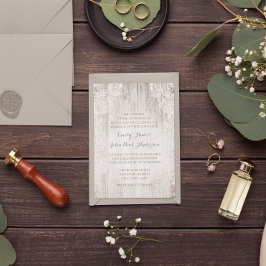 Rustikale Imitate Lace Barn Wood Wedding Einladung