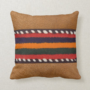 Rustikale Imitate Leather Bold Ethnic Stripes West Kissen